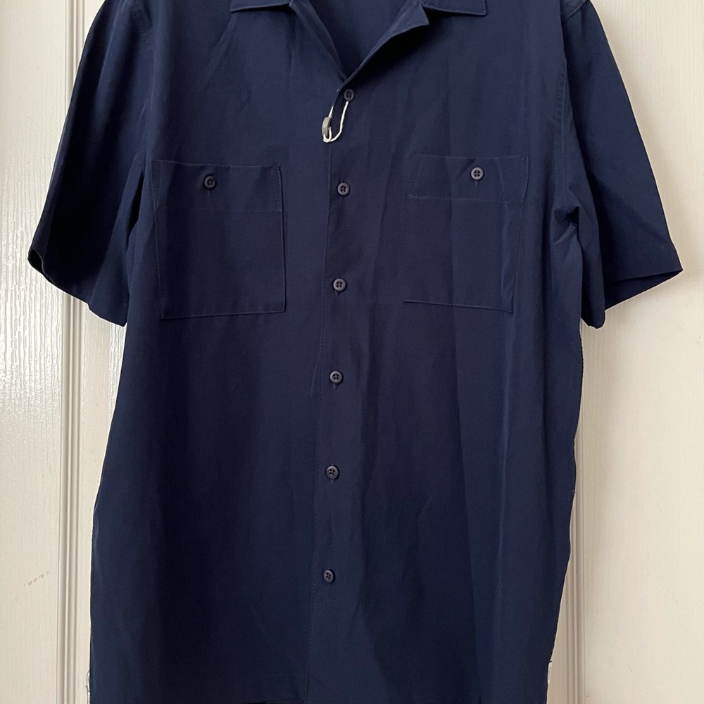 Onia Navy Casual Button Down Shirt Men Size M